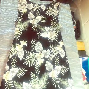 Tropical shear fabric palm leaf dress Kathy led